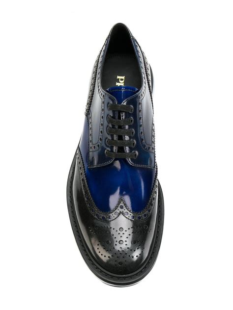 prada black leather brogues|farfetch Prada shoes.